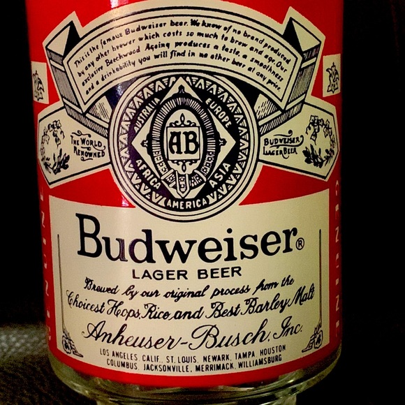 Vintage Budweiser Extra Large Wide Rim Logo Glass, Oversized, 26 Fl. Oz., - Picture 2 of 5